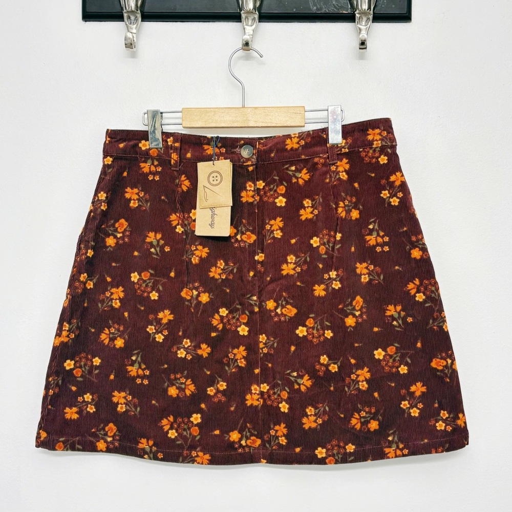 Princess Highway Floral Mini Skirt in Brown and Orange
